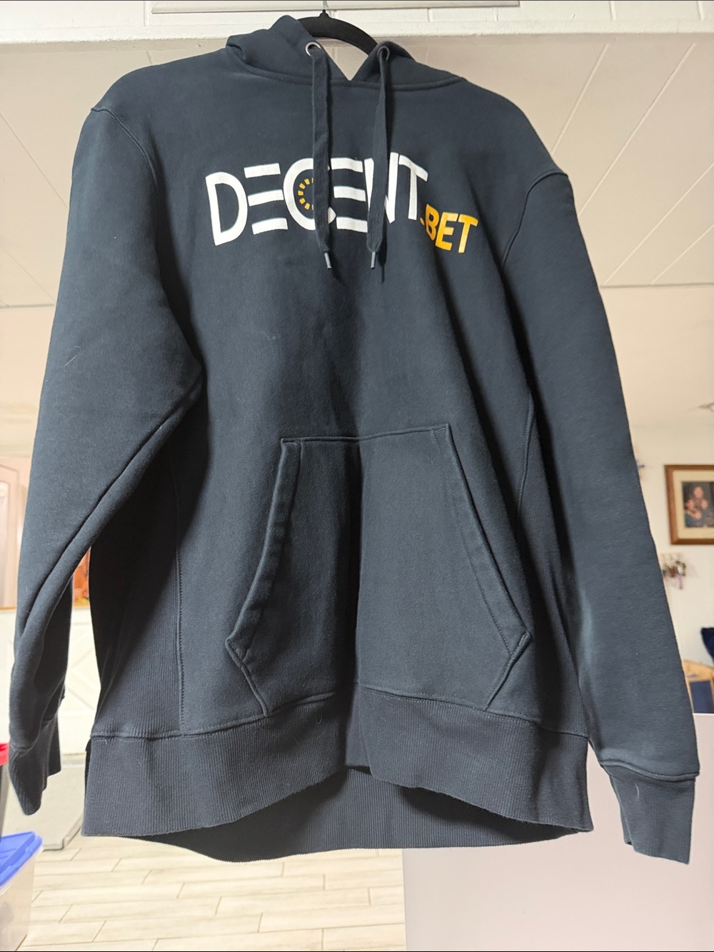 Sport-Tek Black Pullover Hoodie with White and Gold Logo